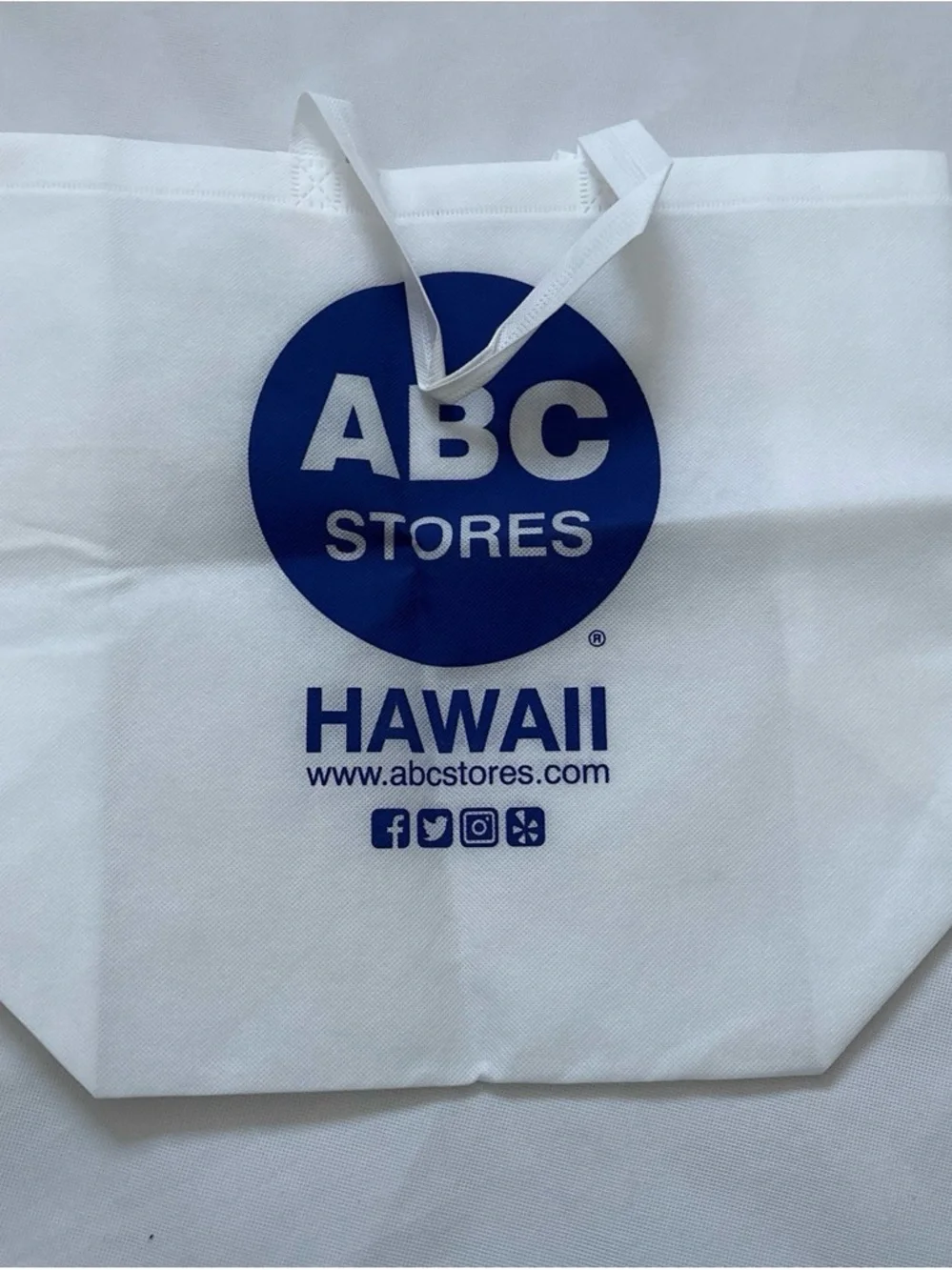 ABC Stores Hawaii Reusable Tote Bag - White with Blue Logo